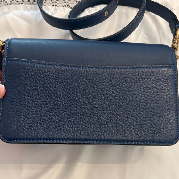 Coach Navy Leather Crossbody Bag with Gold Accents - Picture 4 of 9